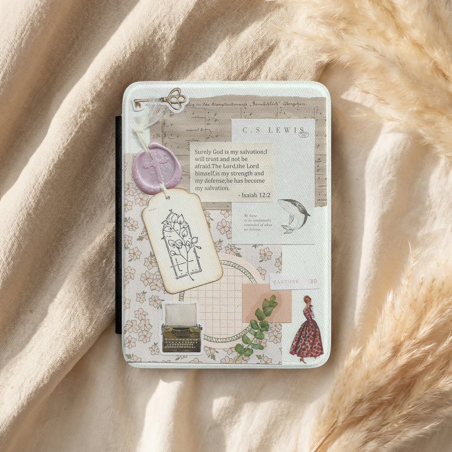 Isaiah 12:2 | Vintage Faith Collage | Kindle Case