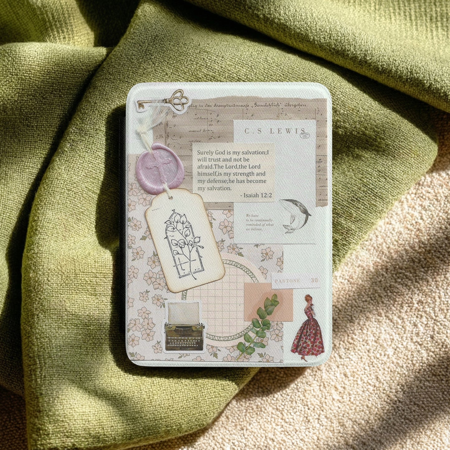 Isaiah 12:2 | Vintage Faith Collage | Kindle Case