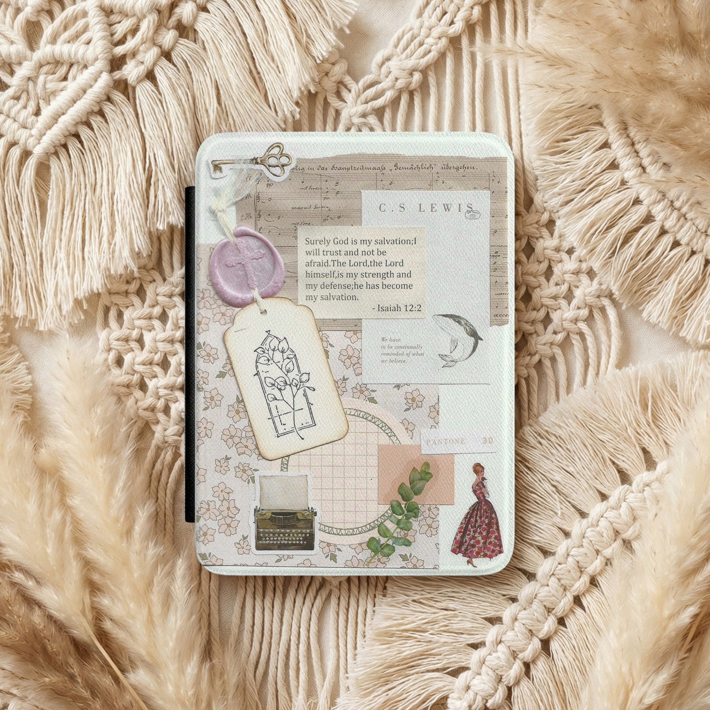 Isaiah 12:2 | Vintage Faith Collage | Kindle Case