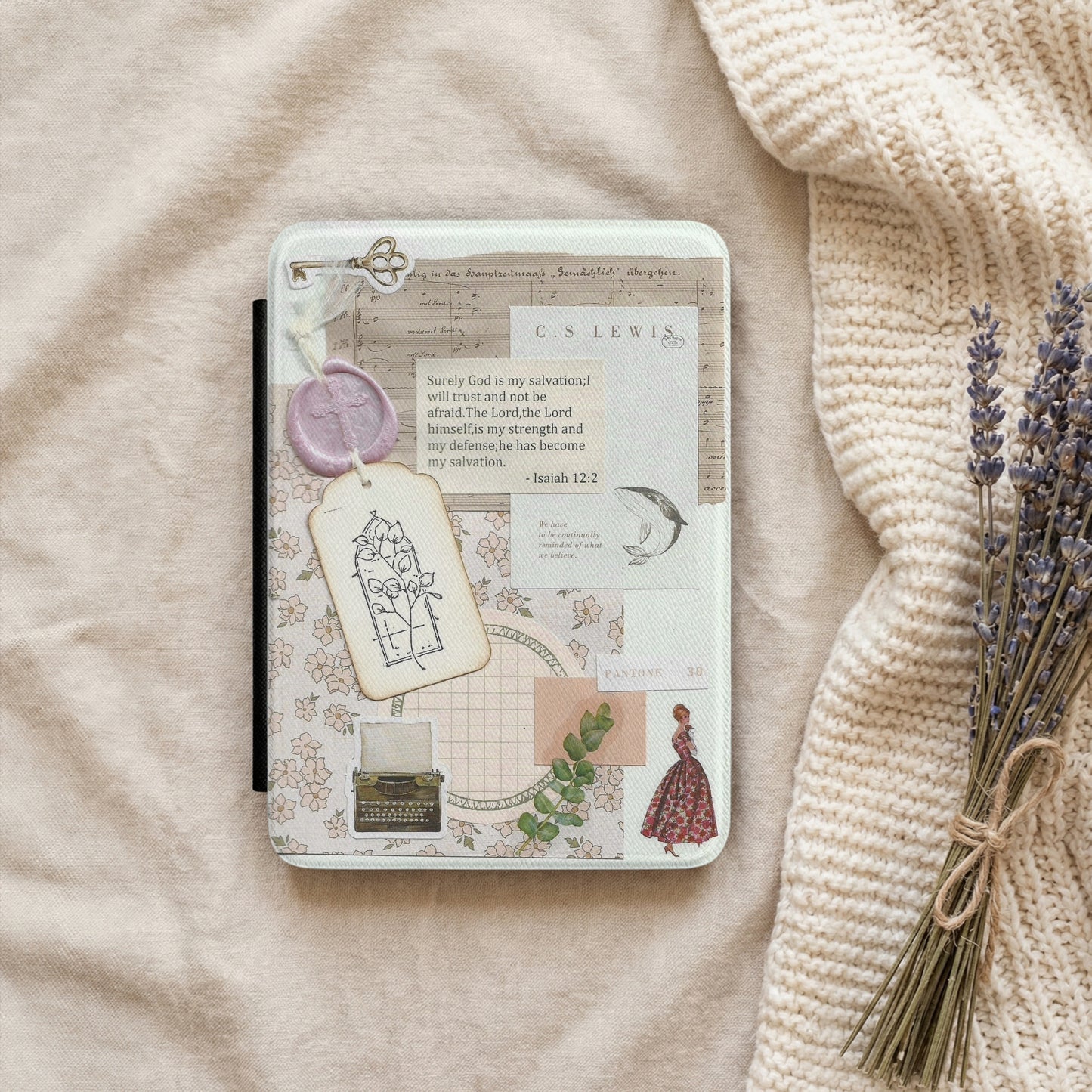 Isaiah 12:2 | Vintage Faith Collage | Kindle Case
