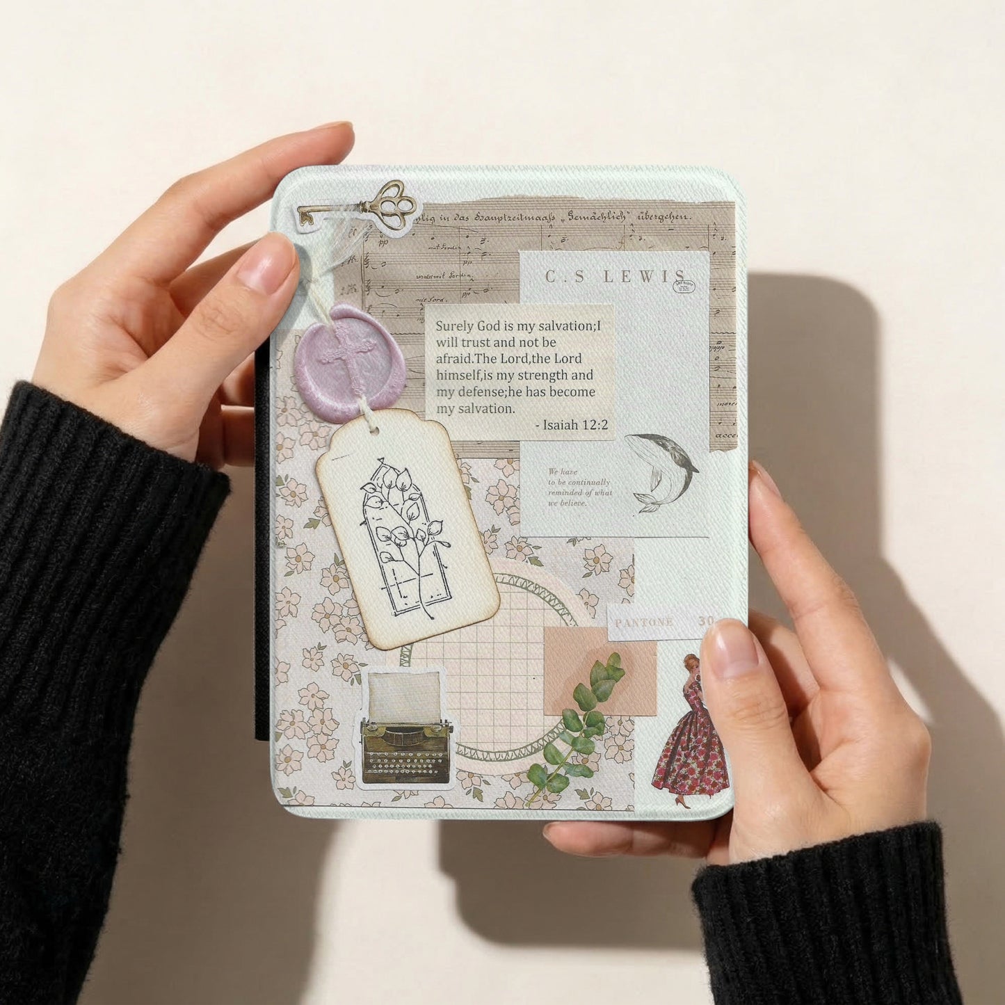 Isaiah 12:2 | Vintage Faith Collage | Kindle Case