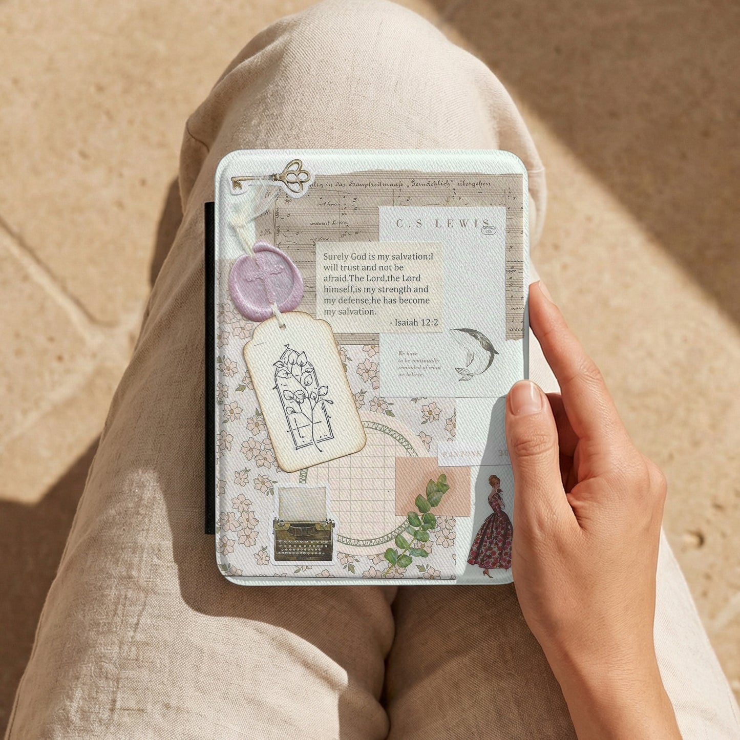 Isaiah 12:2 | Vintage Faith Collage | Kindle Case