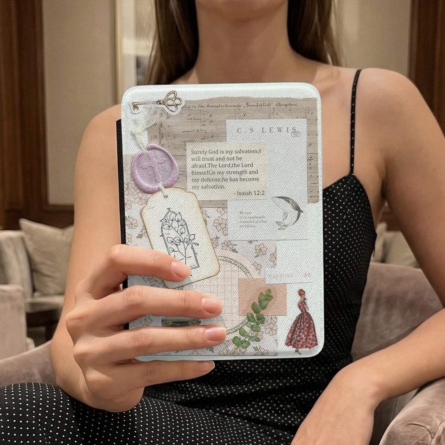 Isaiah 12:2 | Vintage Faith Collage | Kindle Case