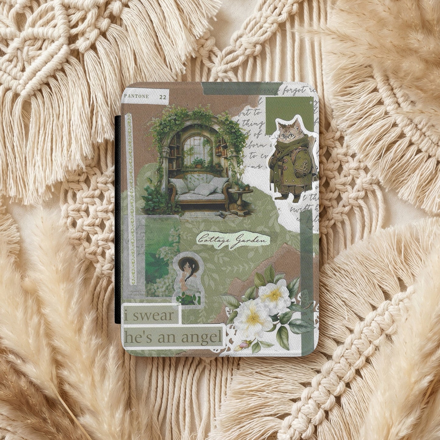 Cottage Green | Vintage Collage | Kindle Case