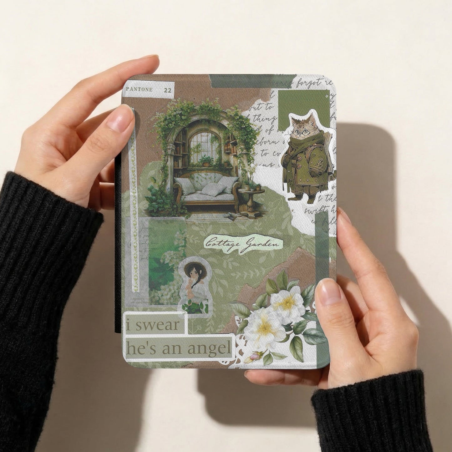 Cottage Green | Vintage Collage | Kindle Case