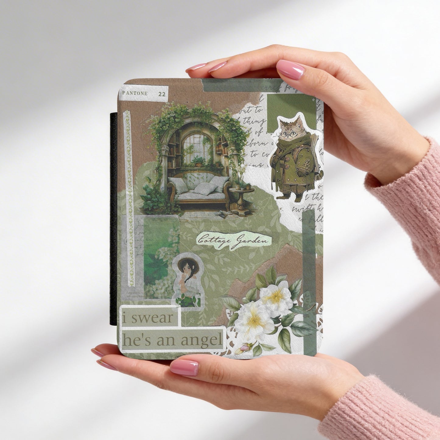 Cottage Green | Vintage Collage | Kindle Case
