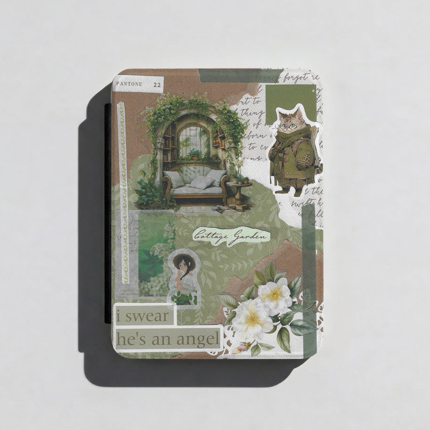 Cottage Green | Vintage Collage | Kindle Case