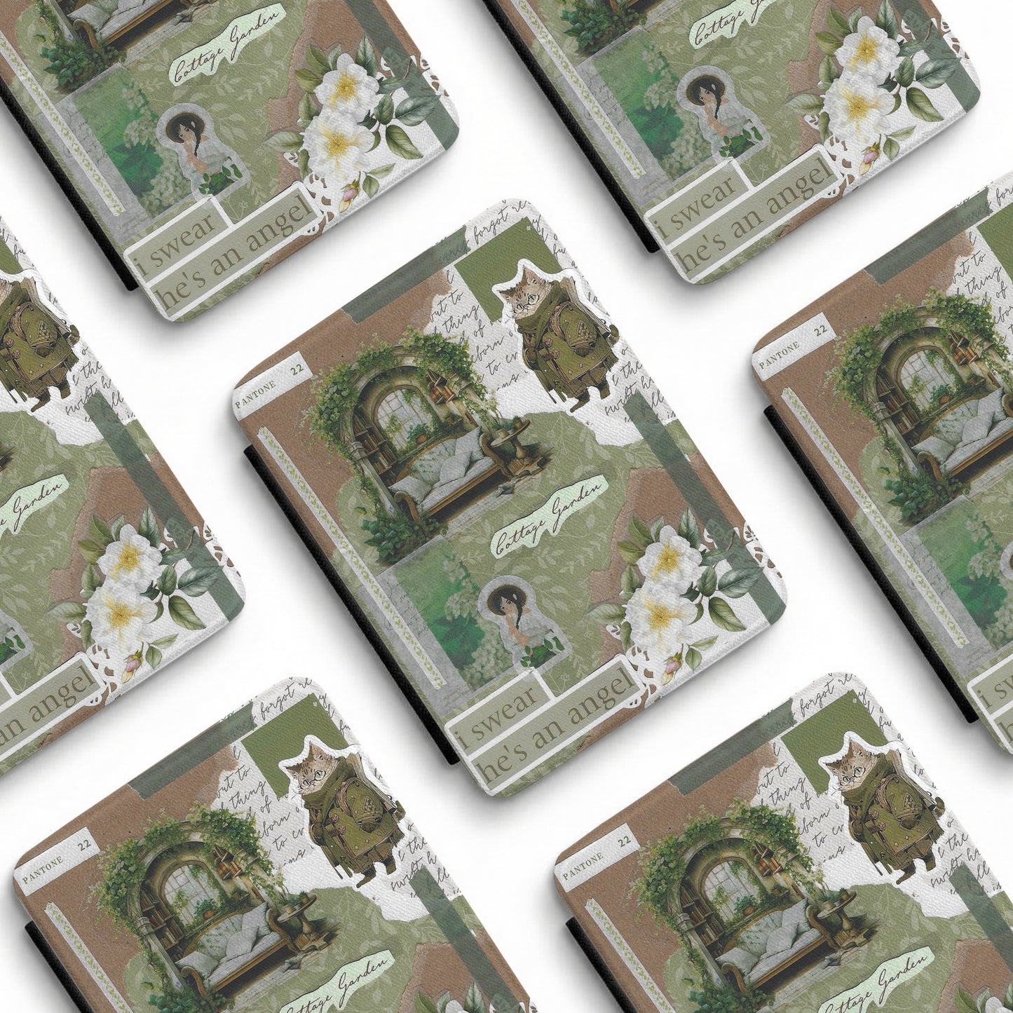 Cottage Green | Vintage Collage | Kindle Case