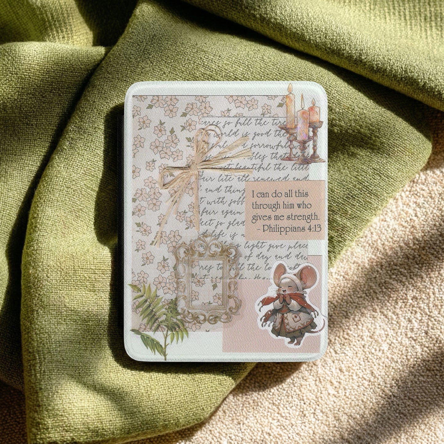 Philippians 4:13 | Vintage Collage | Kindle Case