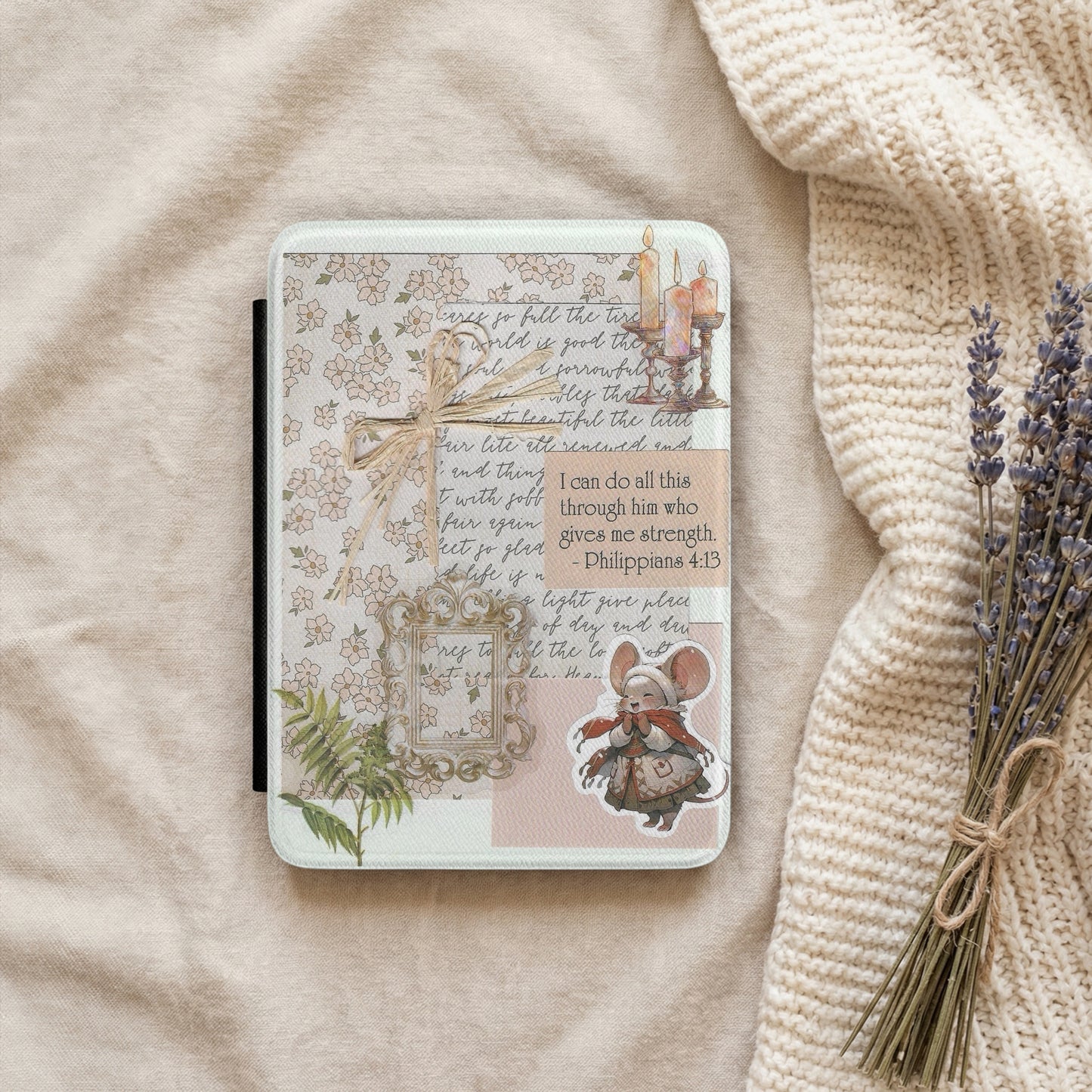 Philippians 4:13 | Vintage Collage | Kindle Case
