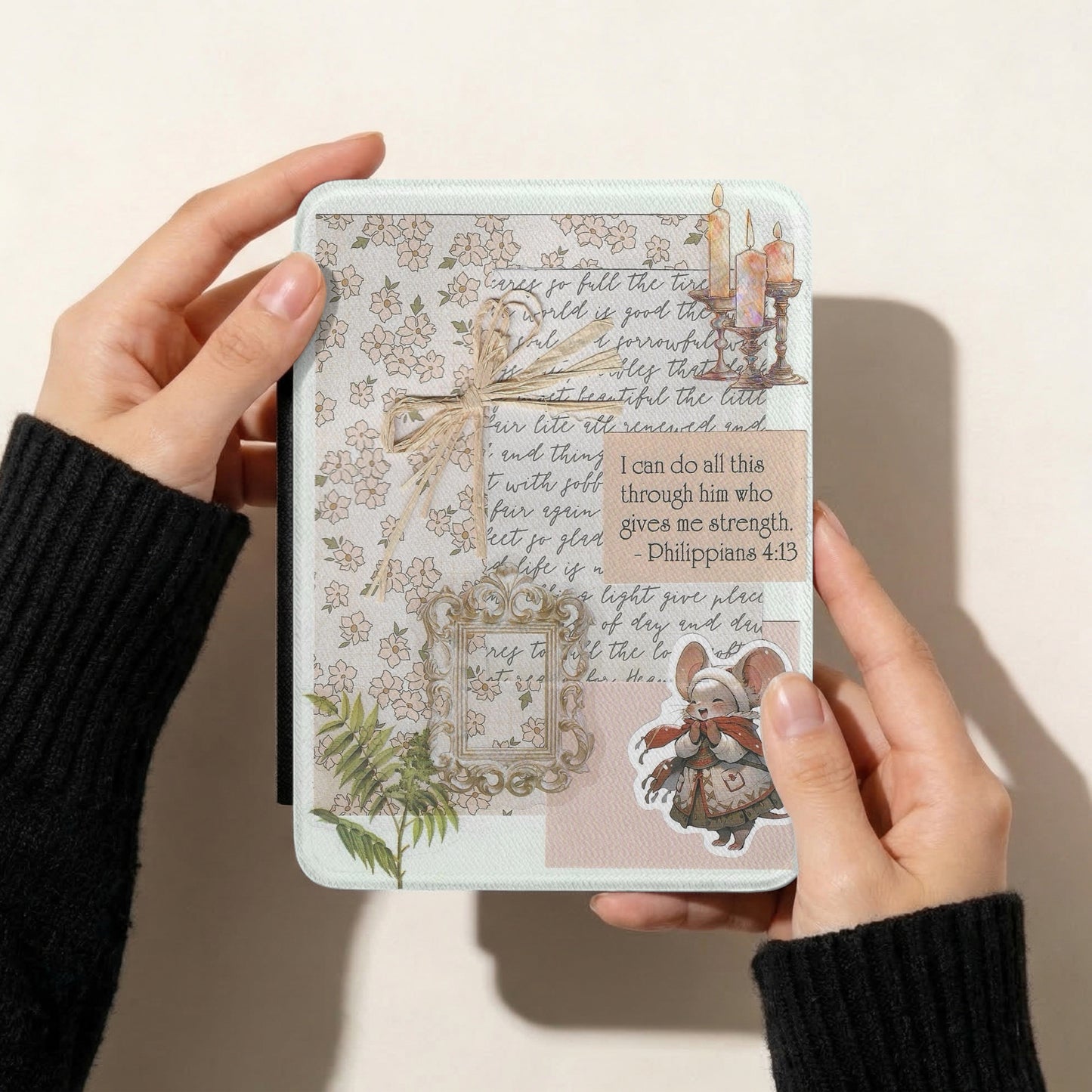 Philippians 4:13 | Vintage Collage | Kindle Case
