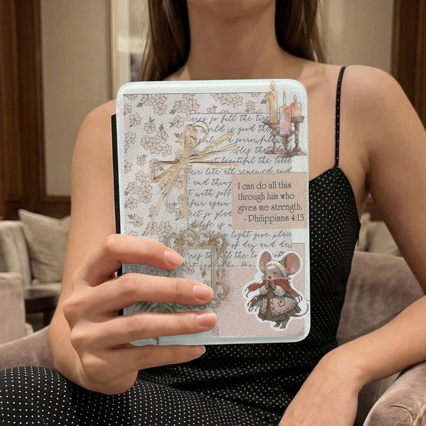 Philippians 4:13 | Vintage Collage | Kindle Case