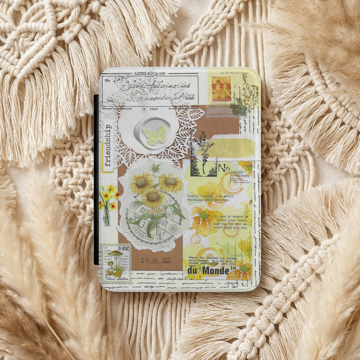 Floral Yellow | Vintage Collage | Kindle Case