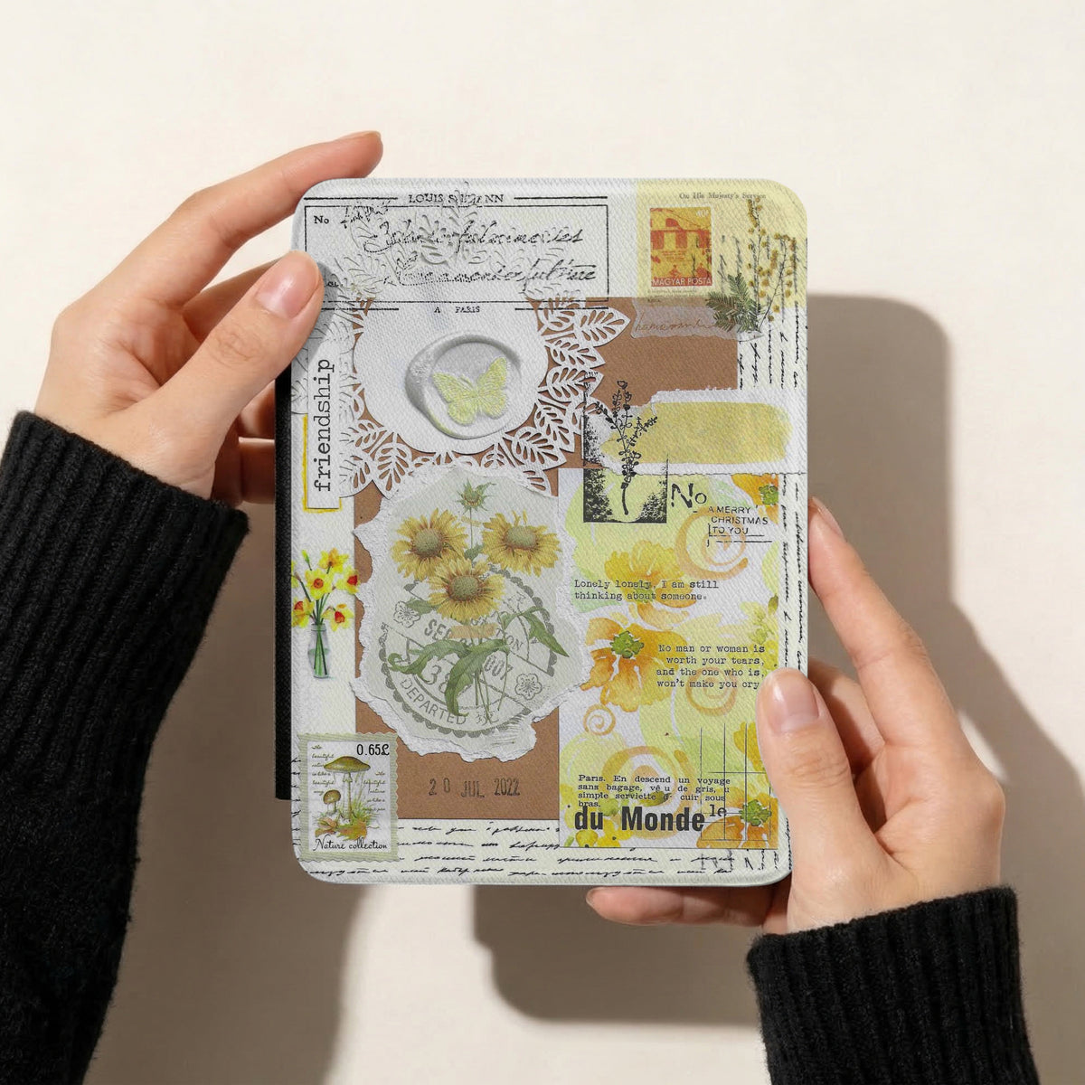 Floral Yellow | Vintage Collage | Kindle Case