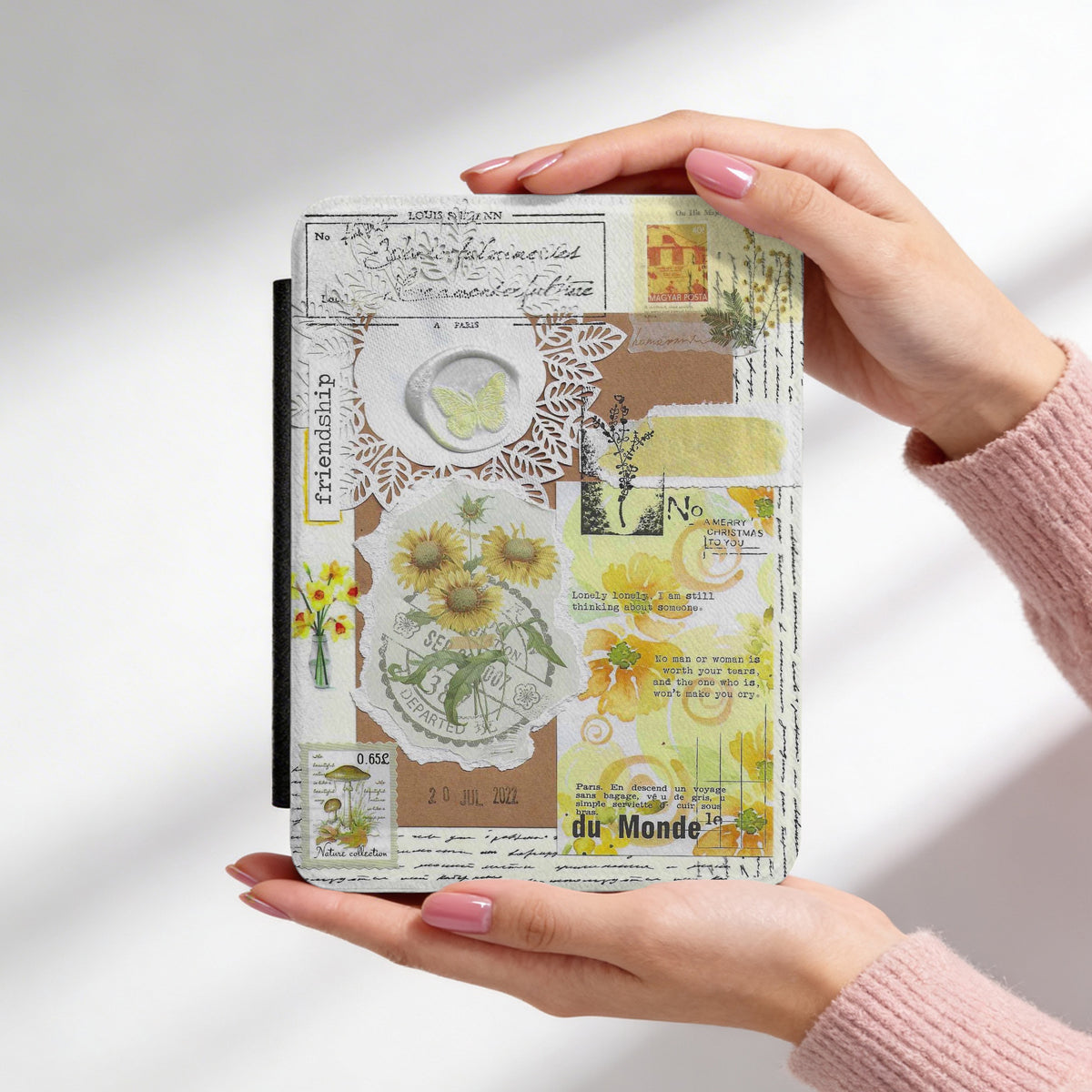 Floral Yellow | Vintage Collage | Kindle Case