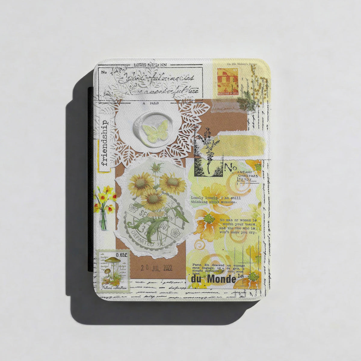 Floral Yellow | Vintage Collage | Kindle Case