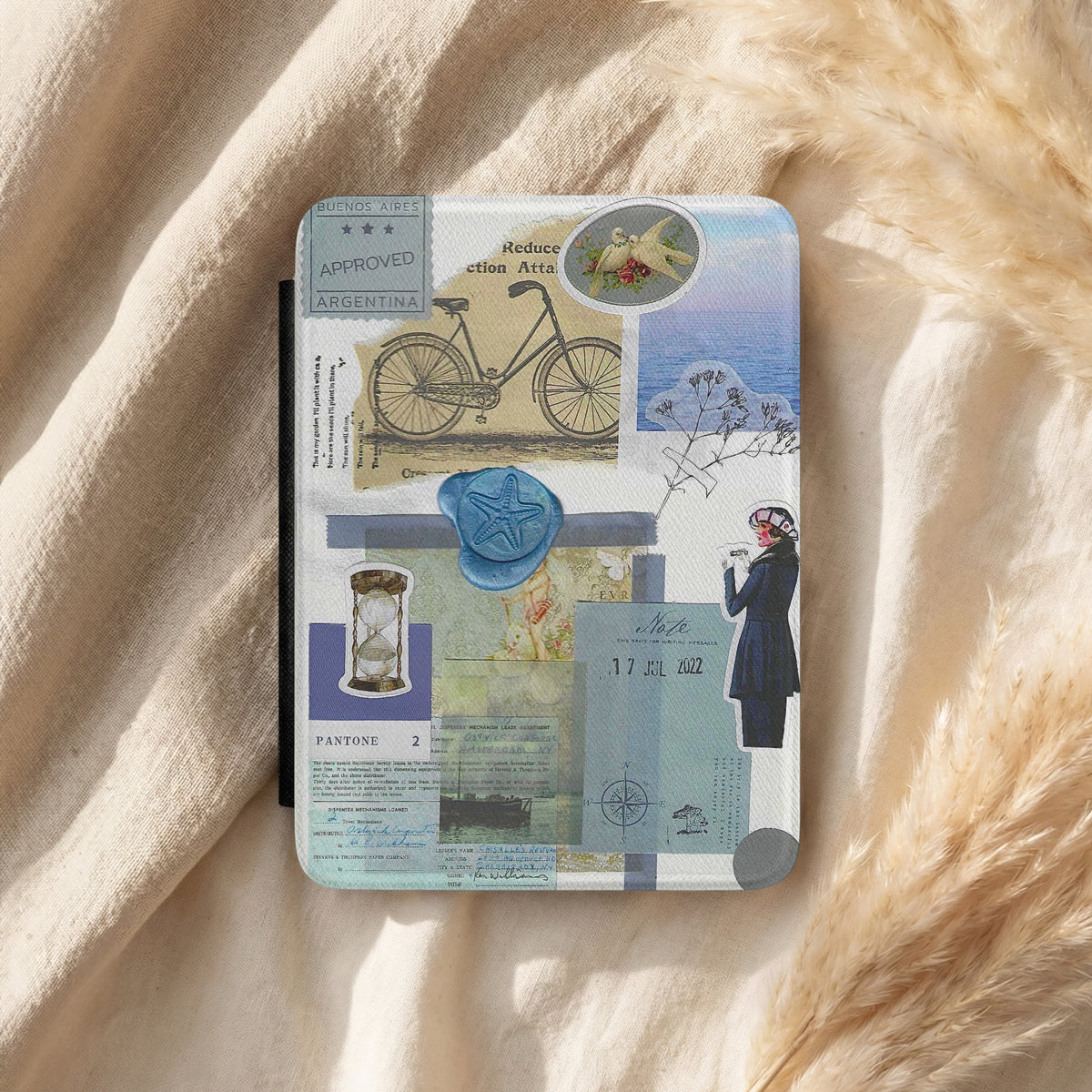 Costal Blue | Vintage Collage | Kindle Case