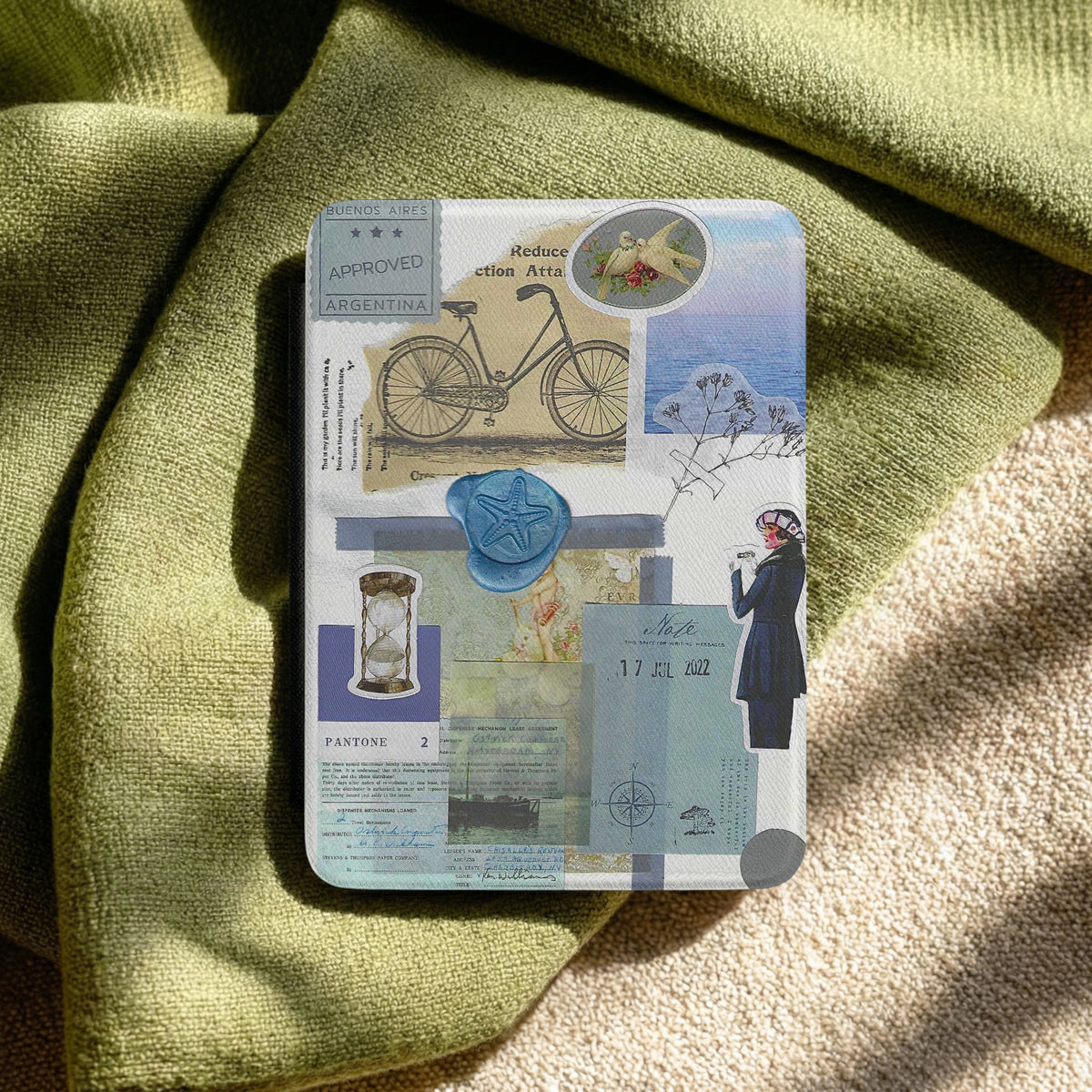Costal Blue | Vintage Collage | Kindle Case