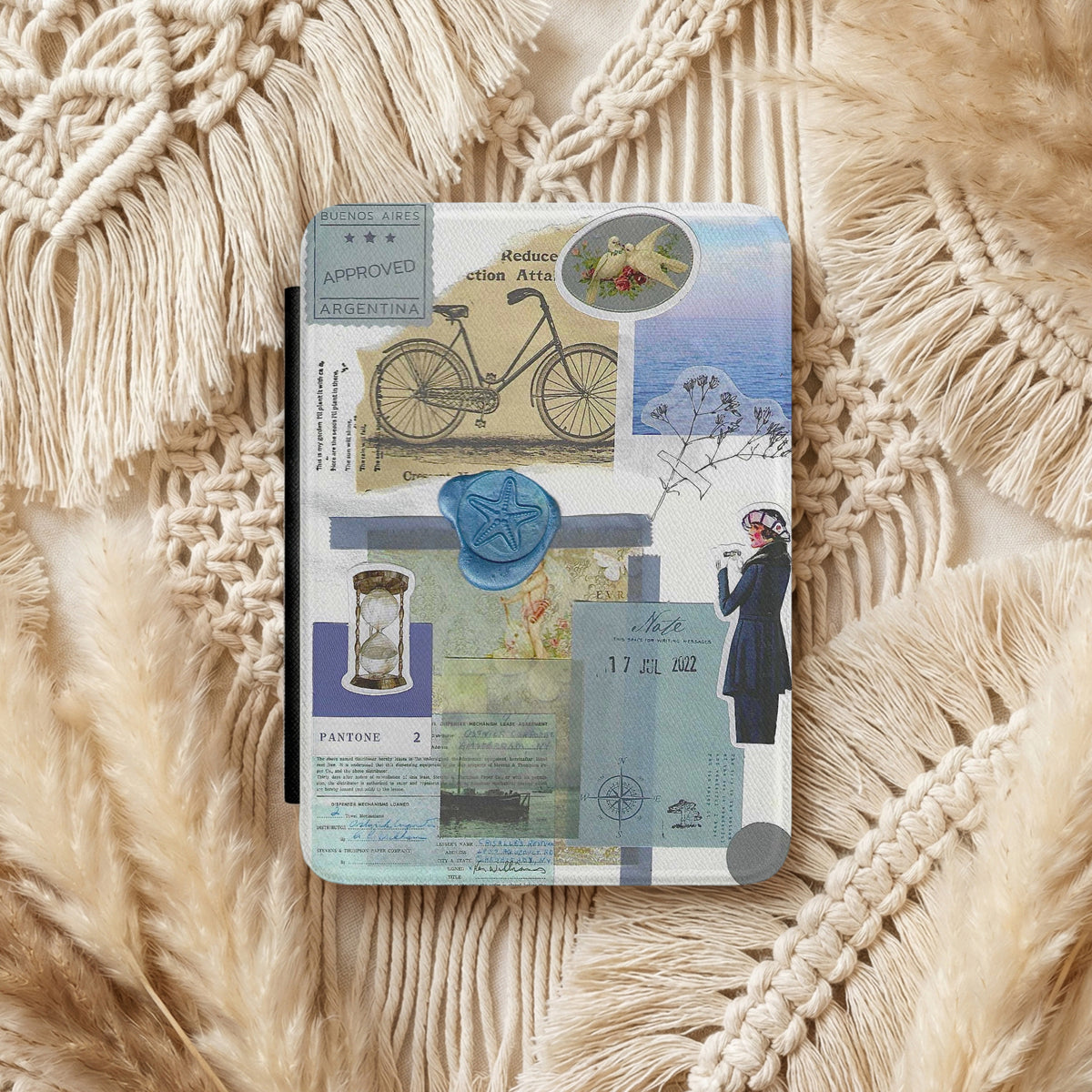 Costal Blue | Vintage Collage | Kindle Case