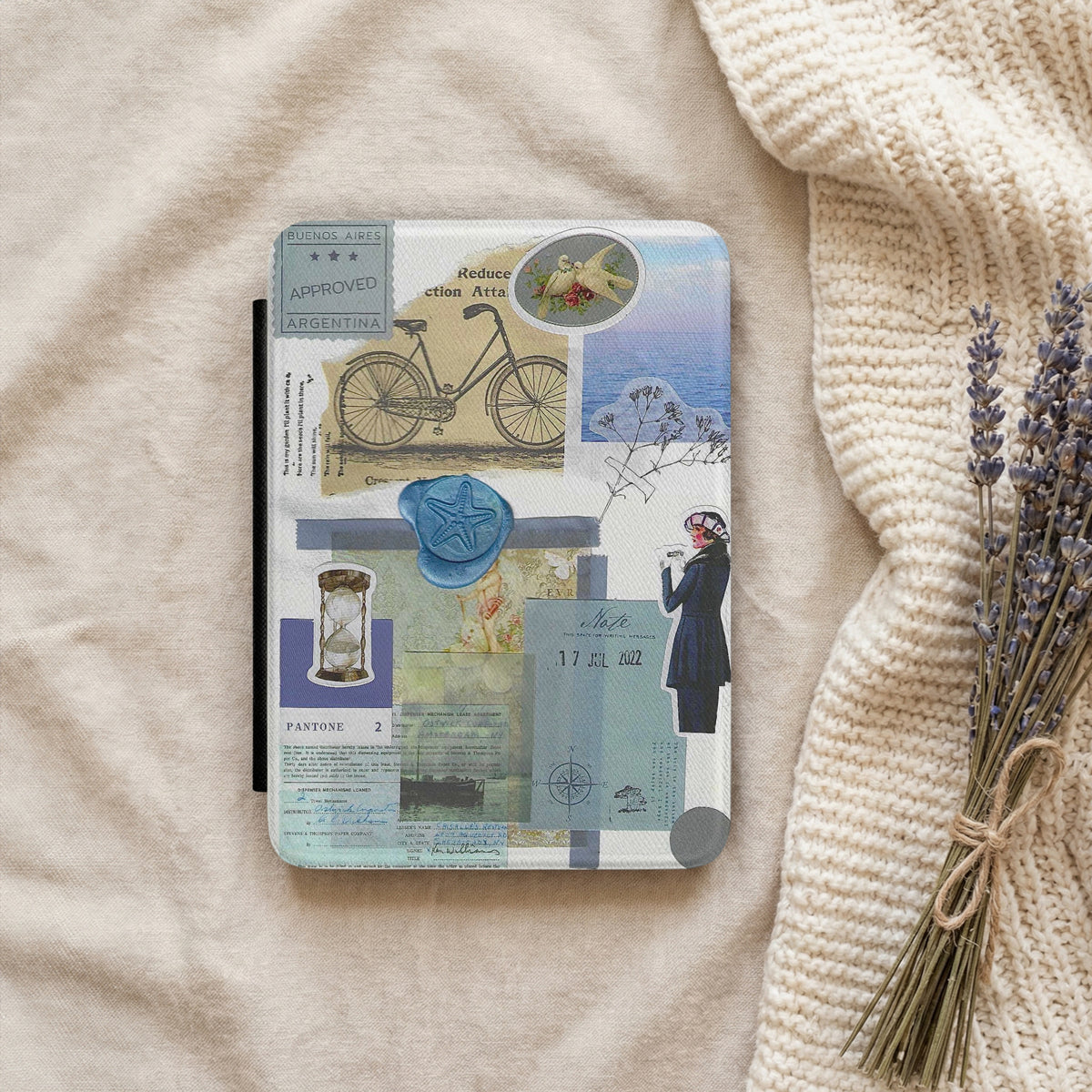 Costal Blue | Vintage Collage | Kindle Case