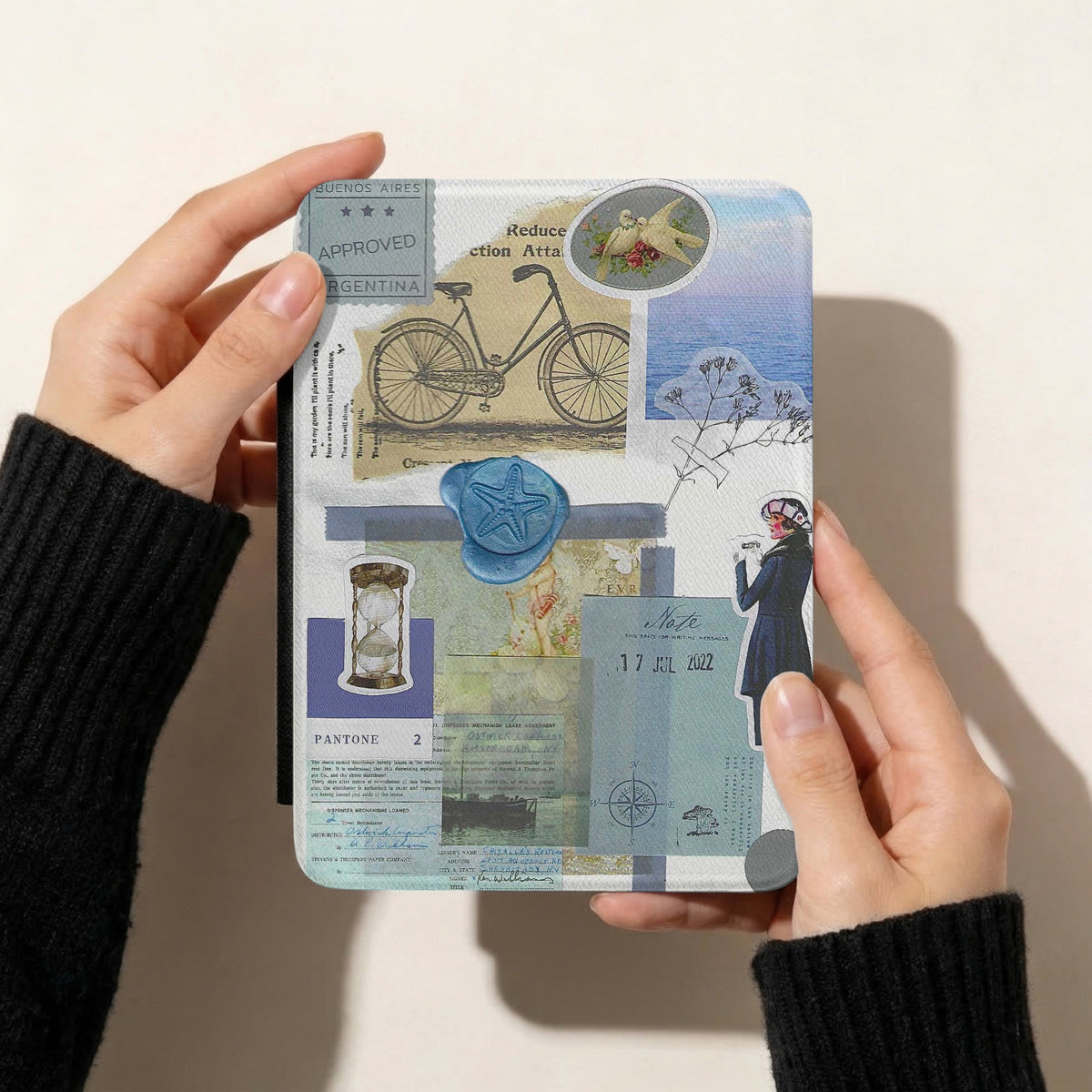 Costal Blue | Vintage Collage | Kindle Case