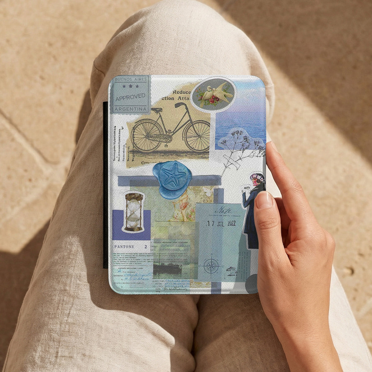 Costal Blue | Vintage Collage | Kindle Case