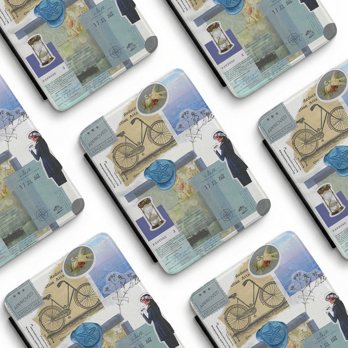 Costal Blue | Vintage Collage | Kindle Case